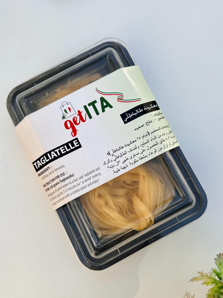 الباستا TAGLIATELLE المجمدة المصنوعة يدويًا من مطعم FRESCO.
العبوة: 500 غرام