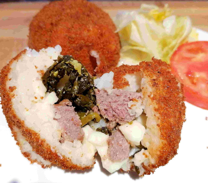 ARANCINE with FRIARIELLI PROVOLA and BEEF SAUSAGE