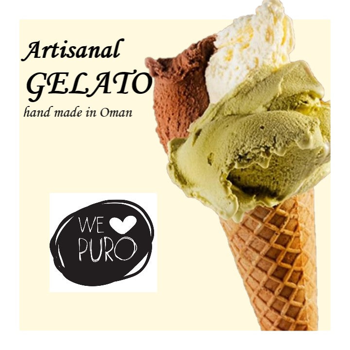 ARTISANAL GELATO - Pistachio & Choco Dark - 0,5 or 1KG + CONES FREE