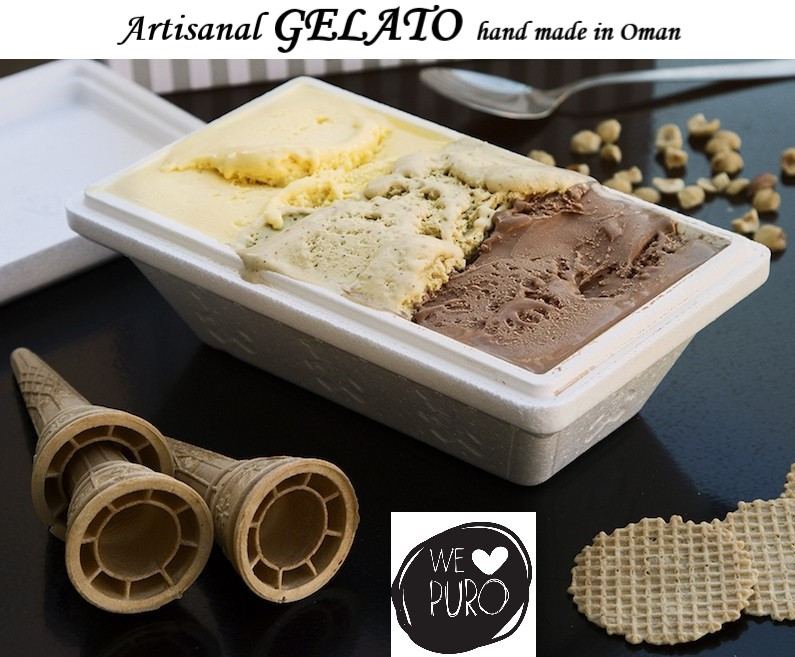 ARTISANAL GELATO - Pistachio & Choco Dark - 0,5 or 1KG + CONES FREE